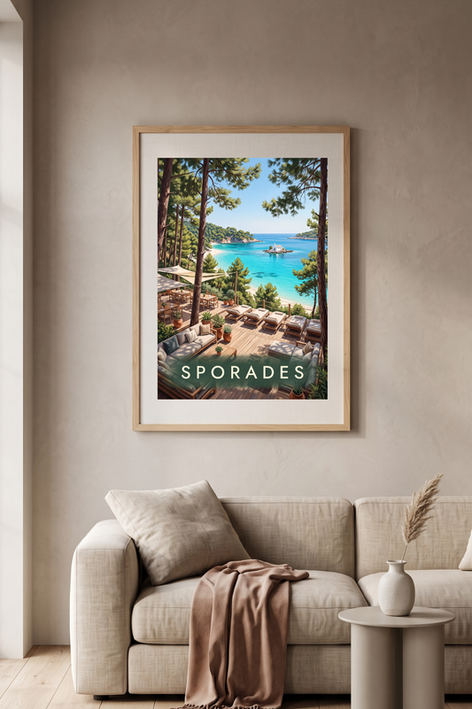 Aegean Escapes: Sporades Blue - gerahmte Leinwand